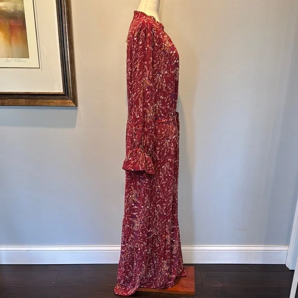 Elegant polyester Floral Long Sleeve maxi Dress NWT XXL - Picture 5 of 16
